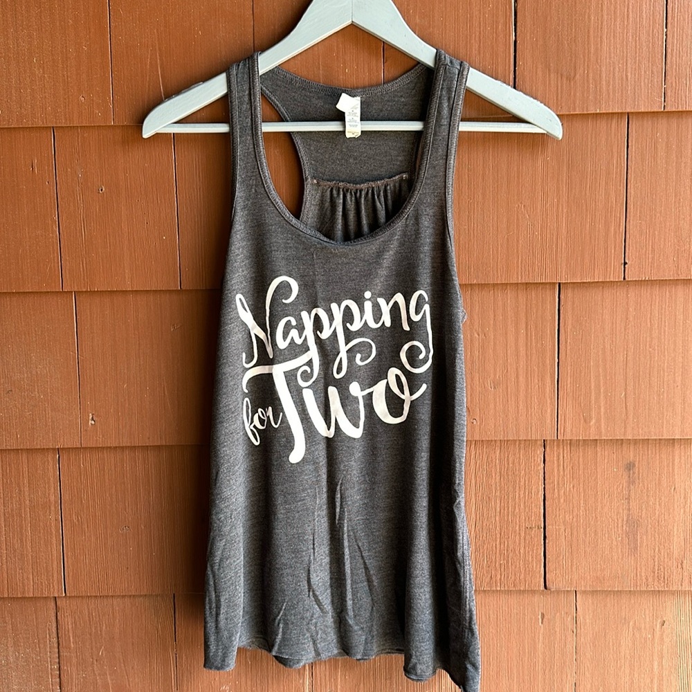 "Napping for Two" Gray Bella Racerback Tank- Size Medium